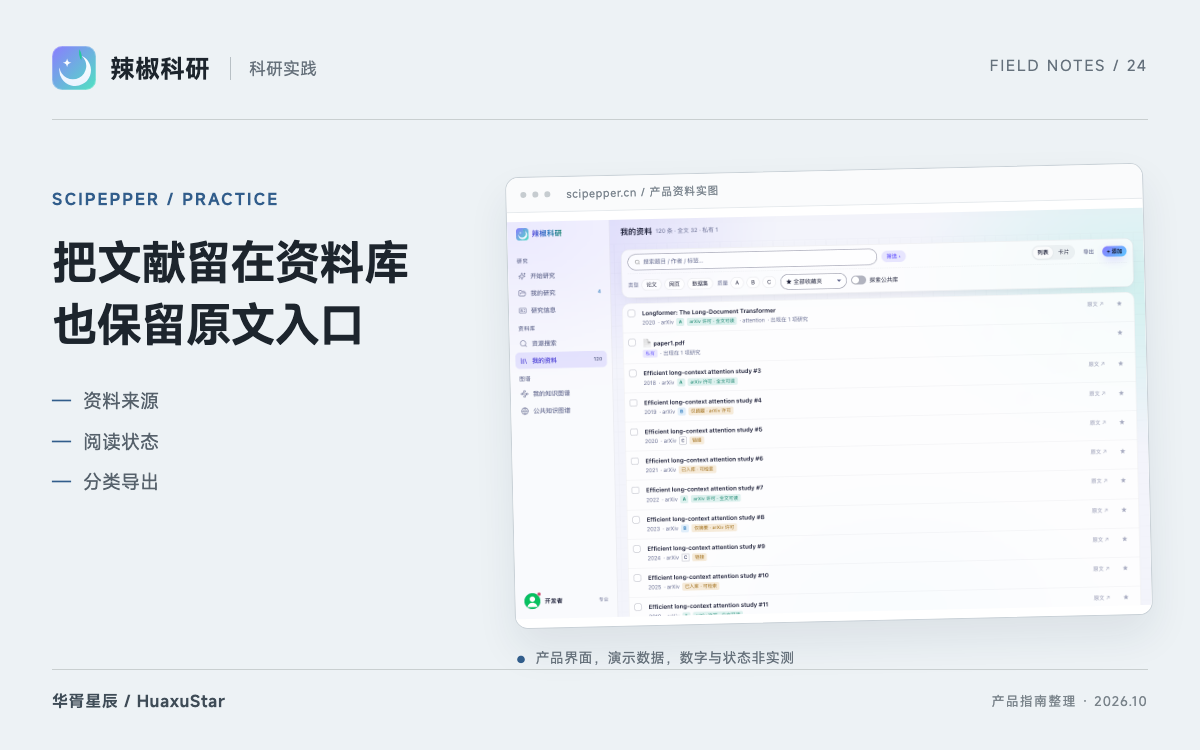 辣椒科研 资料管理：收藏、阅读状态与可迁移的文献库